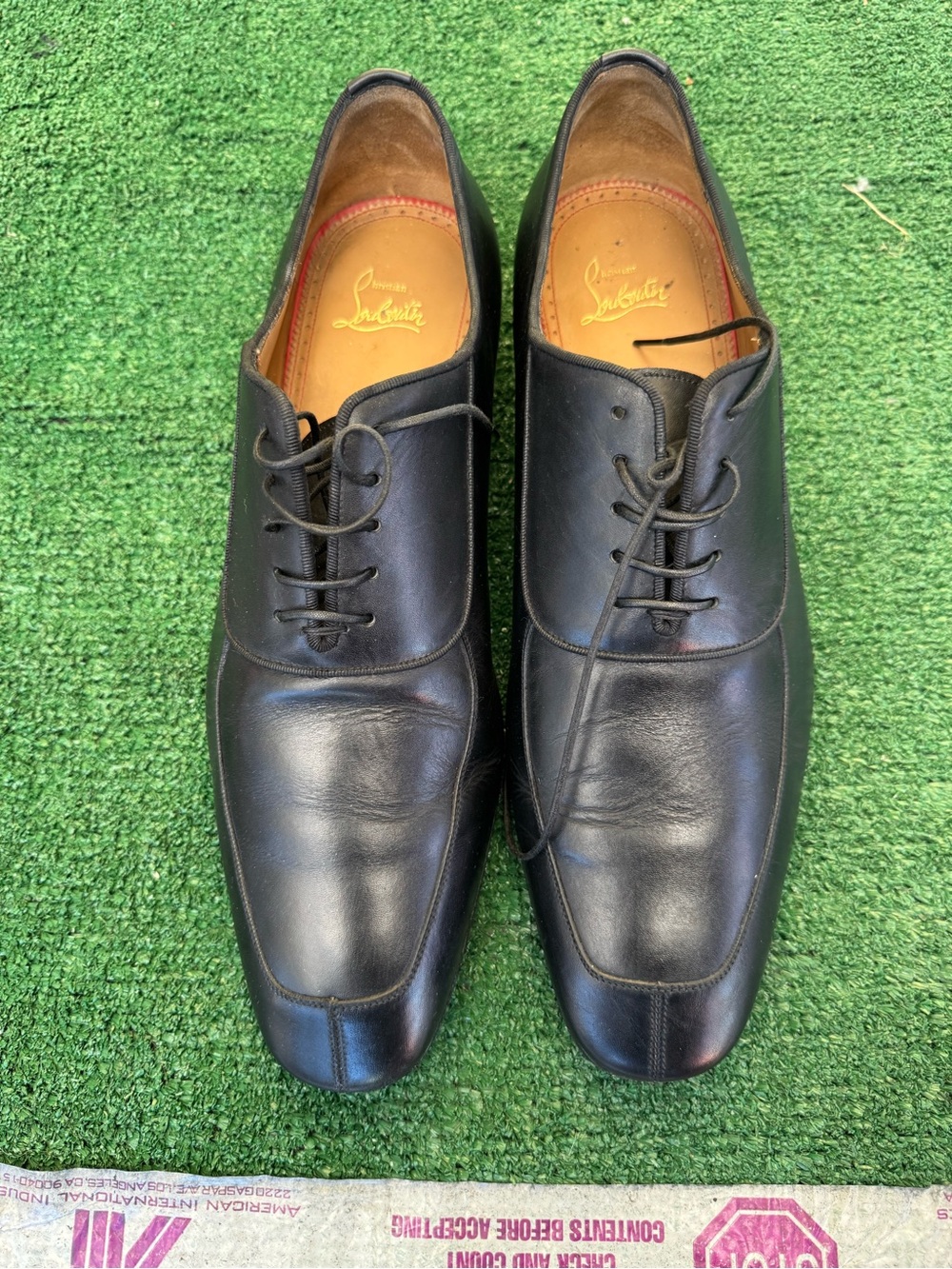 Christian Louboutin Black Leather Men’s Derby Lace-Up Shoes